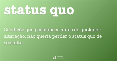 Status quo - Dicio, Dicionário Online de Português