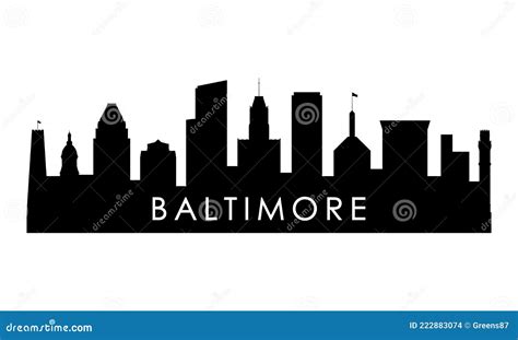 Baltimore Skyline Silhouette. Stock Vector - Illustration of landscape ...