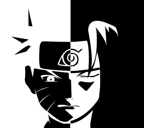 Naruto Logo Black And White - narutodw