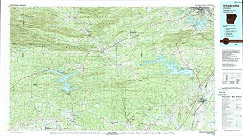 YellowMaps Arkadelphia AR topo map, 1:100000 Scale, 30 X 60 Minute, Historical, 1986, Updated ...