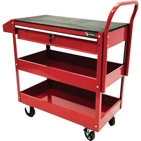 Excel Rolling Tool Cart with Locking Drawer — 300-Lb. Capacity, Model# TC301C-RED | Northern ...