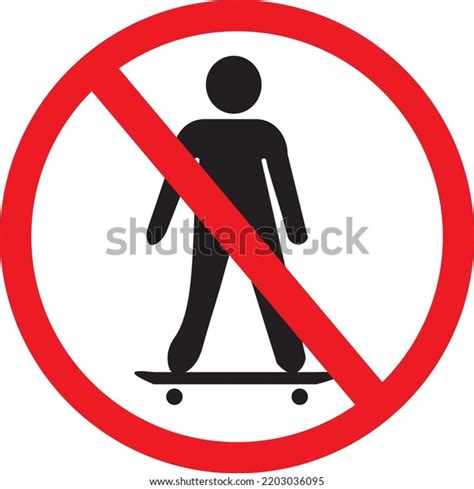 No Skateboarding Sign Vector Red Color Stock Vector (Royalty Free) 2203036095 | Shutterstock