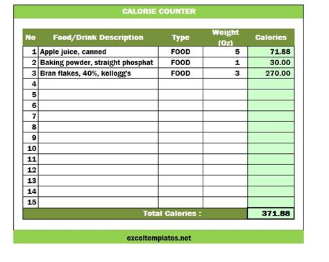 Calorie Tracker Download Excel oldenlauto