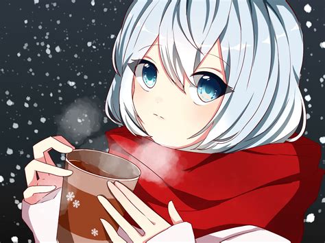 Anime Girl Drinking Coffee Wallpapers - Wallpaper Cave