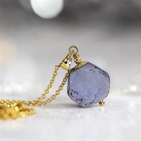 Raw Blue Sapphire Necklace By Artique Boutique | notonthehighstreet.com