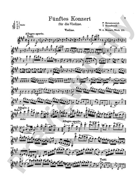 Mozart: Violin Concerto No. 5 in A Major, K. 219: Violin Concerto No. 5 ...