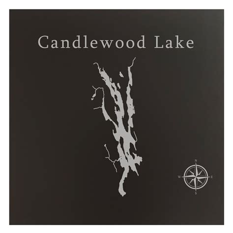 Candlewood Lake Map 12x12" Black Metal Wall Art Office Decor Gift ...