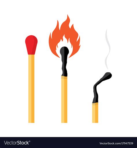 Match on fire Royalty Free Vector Image - VectorStock