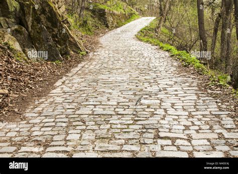 Stone paved mountain road Stock Photo - Alamy