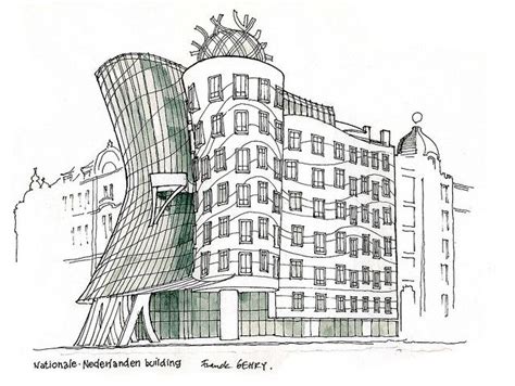 Prague 2001, Frank Gehry | Architecture drawing, Frank gehry sketch, Architecture sketch