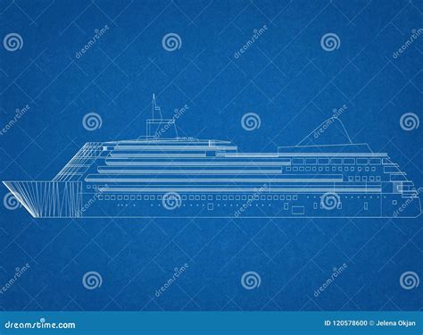 Cruise Ship Concept Architect Blueprint Stock Photo - Image of graphic, design: 120578600