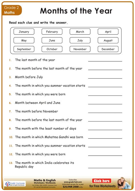 Months of the Year – 1 Worksheet | Engelska lektion, Arbetsblad, Skola ...