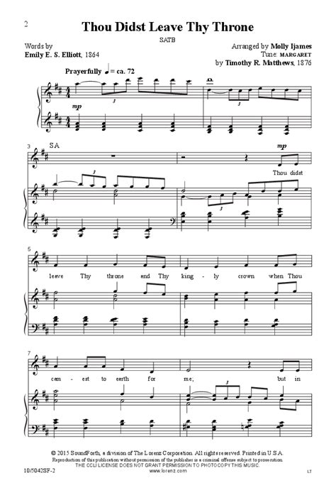 Thou Didst Leave Thy Throne (SATB ) arr. Mol | J.W. Pepper Sheet Music