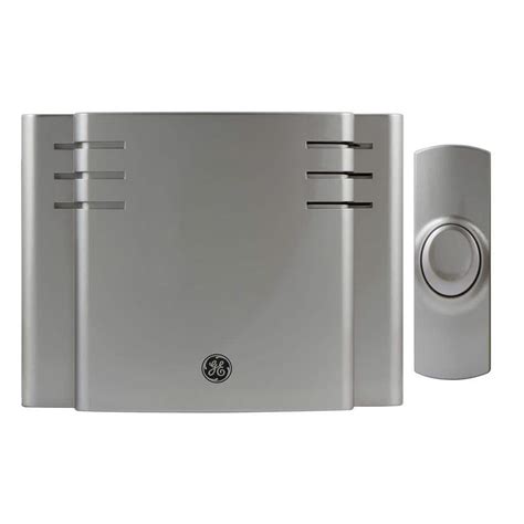 GE Wireless Door Chime with 8 Sounds, Nickel 19303