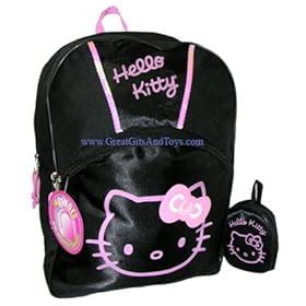 Hello Kitty XL: Hello Kitty Girls Black School Backpack Large