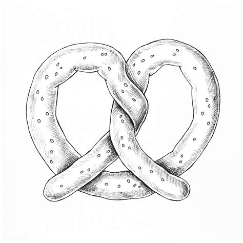 Hand drawn freshly bake pretzel illustration | premium image by rawpixel.com / marinemynt # ...