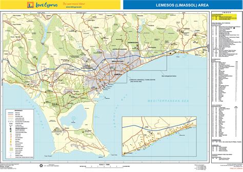 Limassol area tourist map