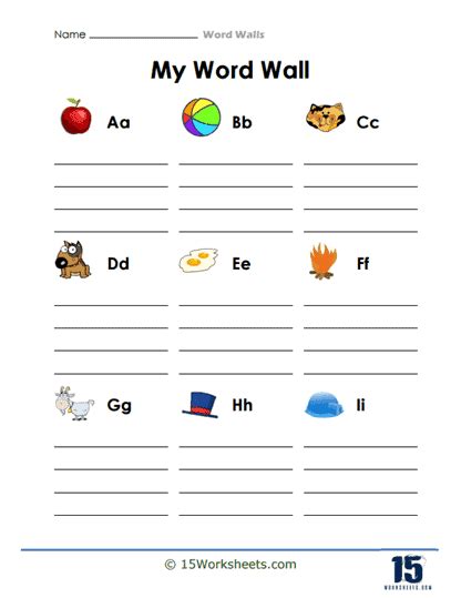 Word Walls Worksheets - 15 Worksheets.com