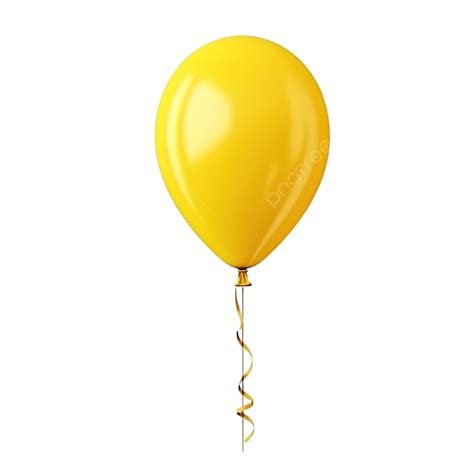 Helium Balloon In Yellow Color With A Rope Isolated Background, Air, Anniversary, Balloon PNG ...