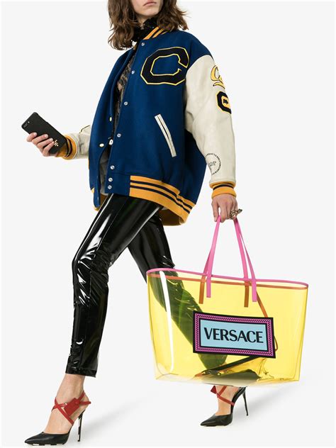 Versace Yellow Logo PVC Tote Bag | Browns