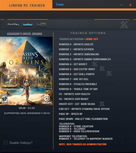 Assassin's Creed: Origins Trainer +18 v1.20 LinGon - download pc cheat