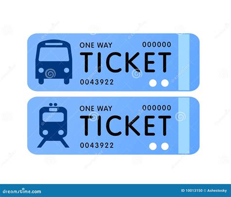 Bus And Train Ticket Vector Stock Photo - Image: 10013150