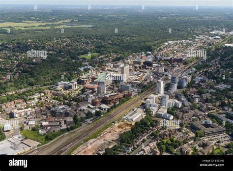 An aerial view showing the centre of Woking in Surrey, United Kingdom Stock Photo - Alamy