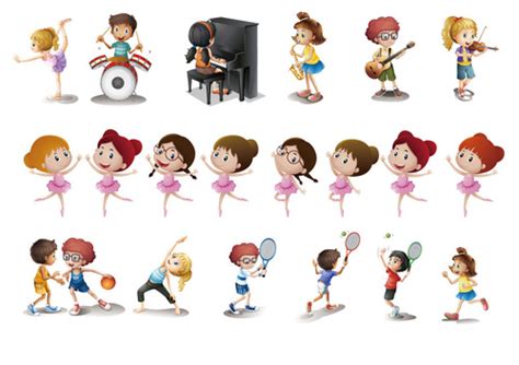 Cartoon children talent show vector material free download