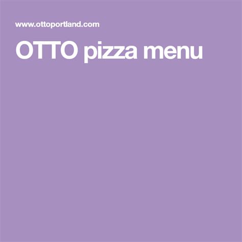 OTTO pizza menu