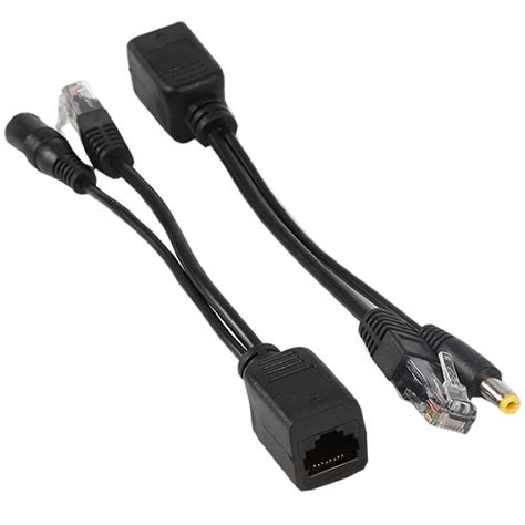 POE Adapter cable Connectors Passive Power cable Ethernet PoE Adapter RJ45 Injector + Splitter ...