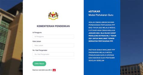 eGTukar: Semakan Keputusan Pertukaran Guru Mulai 2 September 2022