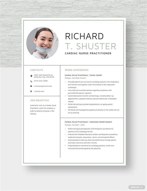 Cardiac Nurse Practitioner Resume in Word, Pages - Download | Template.net