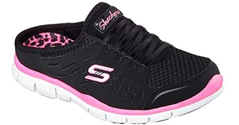 Skechers Sport No Limits Slip-on Mule Sneaker in Black/White/Pink (Black) - Lyst