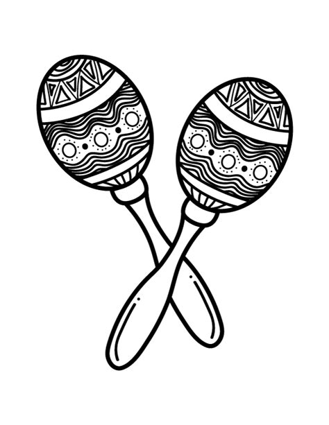 Printable Maracas Coloring Page