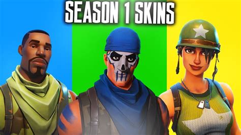 ALL SEASON 1 SKINS in FORTNITE! SEASON 1 SKINS SHOWCASE - Fortnite Battle Royale - YouTube