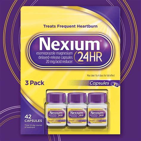 Nexium 24HR, 42 Capsules - Esomeprazole 20 mg, Heartburn Relief, Delayed Release - Walmart.com