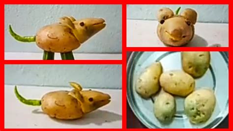 Vegetable Carving l Potato Animal l Vegetable (potato) Art | Vegetable ...