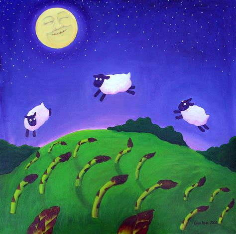 Counting Sheep Painting by Karen Aune