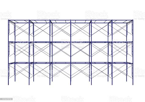 Scaffolding Frame 3 Floors Japanese Standard Type Isolated On White ...