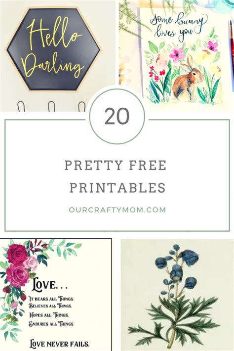 20 Pretty Free Printables For Your Home Our Crafty Mom