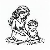 Mother And Little Son coloring Page  Download Print Or Color Online sketch template