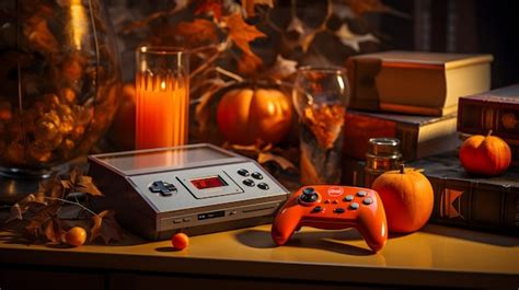 Premium AI Image | Gaming console christmas gifts christmas lights computer games golden ...