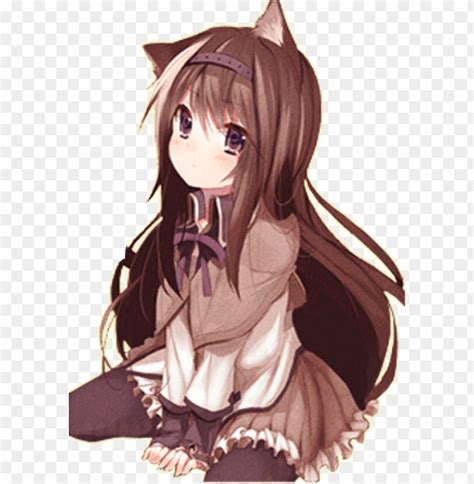 Anime Girl Brown Hair Cat Ears