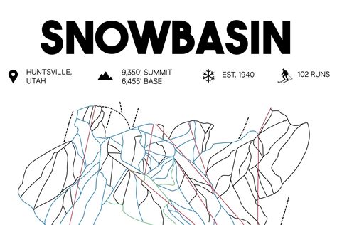 Snowbasin Ski Map Snowbasin Trail Map - Etsy