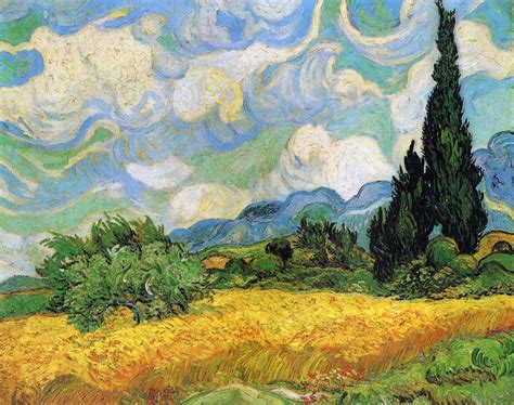 Wheat Field with Cypresses at the Haude Galline near Eygalieres, 1889 ...