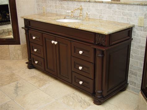 Traditional Dark Wood Vanity with Decorative Accents – Mike's Woodworking