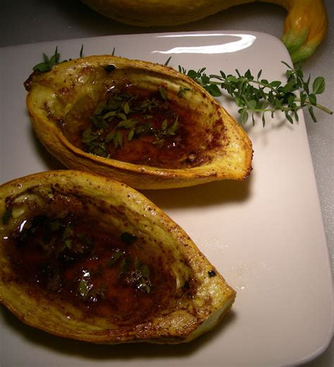 Baked Yellow Crookneck Squash with Brown Sugar, Cinnamon and Thyme