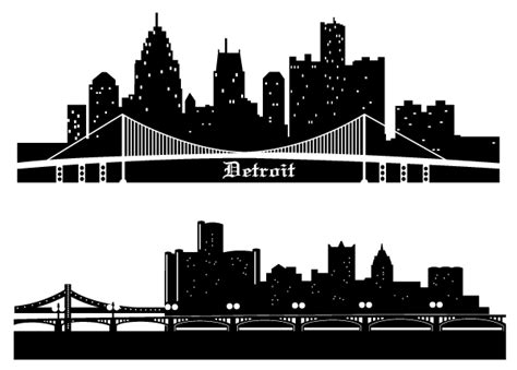 Detroit Skyline Silhouettes Free Vector | Download Free Vector Art ...