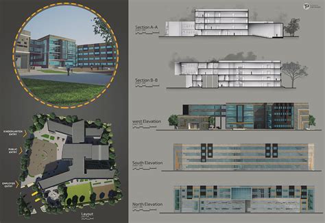 School Project on Behance | Modern architecture building, School ...