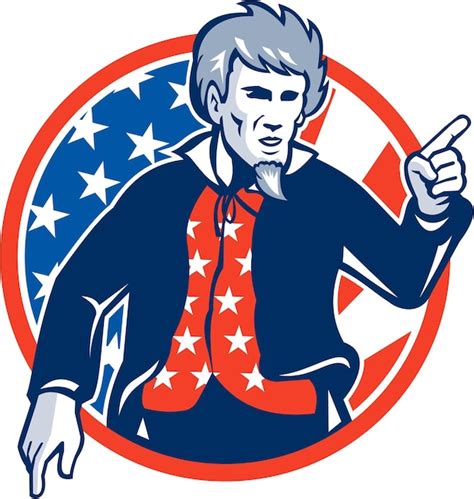 Premium Vector | Uncle sam american pointing finger flag retro